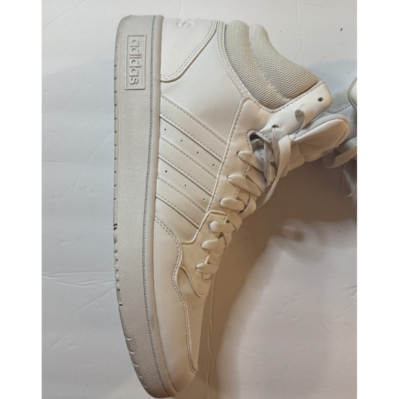 ADIDAS Hoops Mid Classic Shoes Triple White Sneakers Mens Size US 12 *No Insoles - Picture 5 of 12